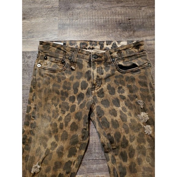 R13 Kate Skinny Leopard Jeans SZ 25 R134021-188 Low-Rise Distressed (j - Picture 6 of 8